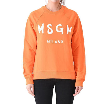 MSGM ブラシドロゴクルーネックスウェットシャツオレンジ 3341MDM513 227799 10 147677932 [P]