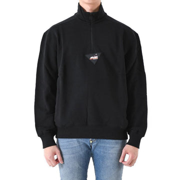 MSGM Breast Patch Half Zip Sweatshirt Black 3340MM77 227799 99 151808883 [P]