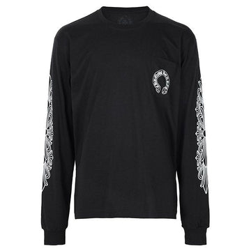 Chrome Hearts Black White Horseshoe Pocket Long Sleeve T-Shirt 160071639 [P]