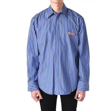MSGM News Stripe Shirt Blue 3340ME12AX 227502 88 147678365 [P]