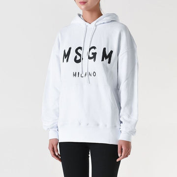 MSGM ロゴ付きフーディーシャツ ホワイト 200000 01 151813542 [P]