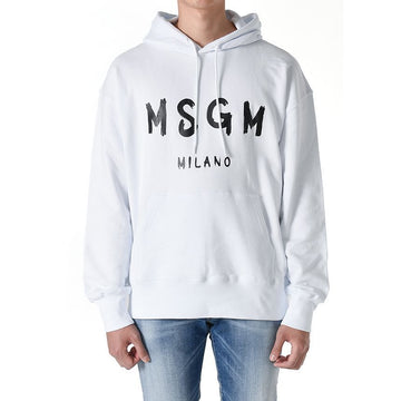 MSGM 刷毛ロゴフーディーシャツ ホワイト 2000MM515 200000 01 151813088 [P]