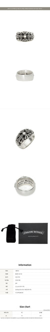 CHROME HEARTS Silberne florale Kreuzring 160071752 [P]