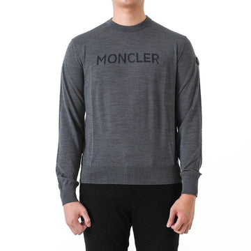 Moncler Logo Patch Crewneck Wool Knit Charcoal 9C00011 M1180 989 146438105 [P]