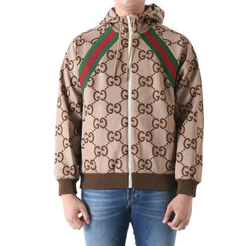 Gucci Web Jumbo GG Hooded Zip Jacket Beige 713974 XJETI 2270 147583362 [P]