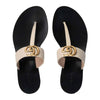 GUCCI Doppelte G Leder Flachsandalen Weiß 497444 A3N00 9022 154430096 [P]