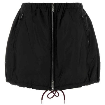 PRADA 26FW リナイロン ドローストリング ミニスカート (21X053 1WQ9 F0002) 160073484 [P]