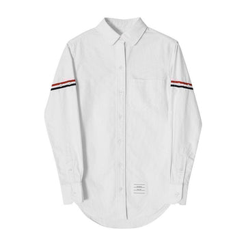 THOM BROWNE Hemd FLL019E 00098 680 Streifen Grogain Armband Oxford Damenhemd 136078670 [P]