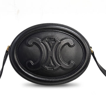 Celine Oval Pulse Triomphe Calfskin Mini Crossbody Bag Black 10I703DPQ 160076209 [P]