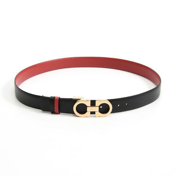 Salvatore Ferragamo Gancini Reversible Belt Lipstick Red Black 23A565 674556 152782921 [P]