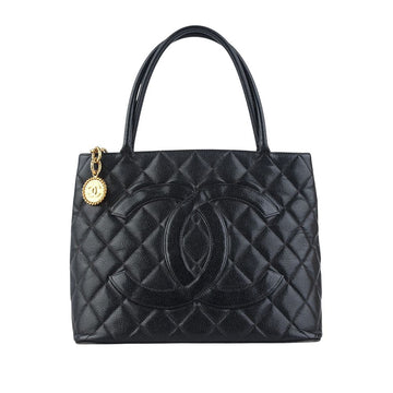 CHANEL Classic Caviar Medallion Coin Purse Gold 37702K 160077409 [P]