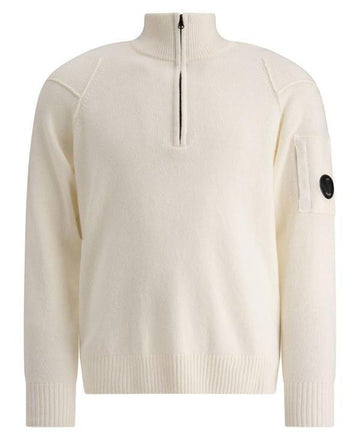 CP Company Lambswool Polo Collar Half Zip Knit Sweater 17CMKN144A 110149A 103 156727155 [P]