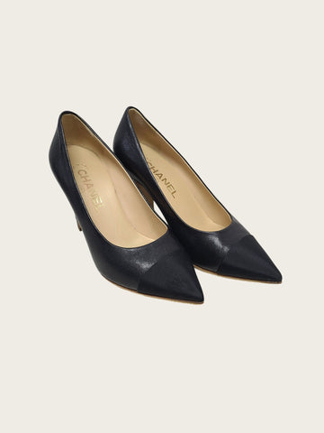 CHANEL Schwarze klassische Blockabsatzpumps 36 160079668 [P]
