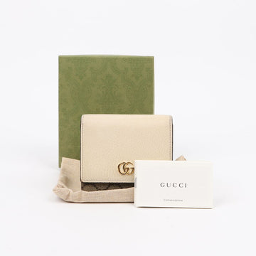 GUCCI GGマーモントスプリームホワイトミディアム財布 159760320 [P]