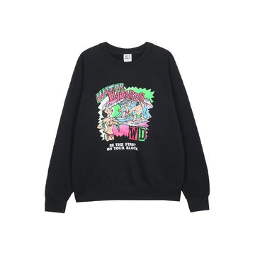 WILD DONKEY Unisex HAZARDS Raglan Crewneck Sweatshirt Black 152890920 [P]