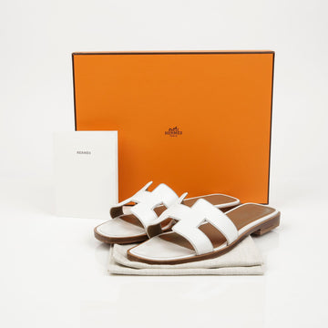 Hermes Oran Sandals Calfskin White 159542228 [P]