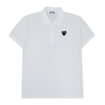 Comme Des Garcons Men's Short Sleeve Polo Shirt with Black Patch AZ T066 051 2 160080661 [P]