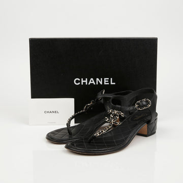 CHANEL Classic CC Gold Chain Strap Sandals 159704951 [P]