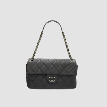 CHANEL Season Quilted Caviar Shoulder Bag Chocolate Brown 14 160081783 [P]
