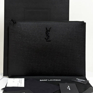 Saint Laurent Monogram Leather Clutch Bag Black (453249) 160091650 [P]