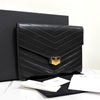 CHANEL Chevron Clutch Bag mit Goldverschluss Schwarz 160092659 [P]