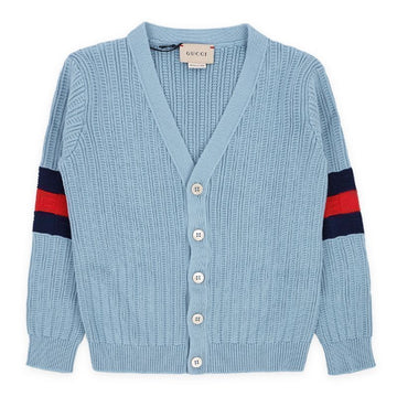 GUCCI キッズ ウェブストライプ カーディガン (スカイ) 764115 XKDRX 4711 69029669 [P]