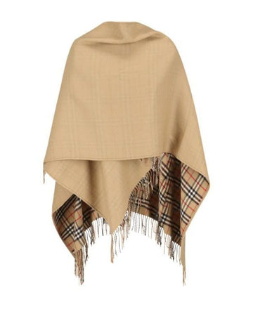 BURBERRY リバーシブルチェックウールケープ 156799700 [P]