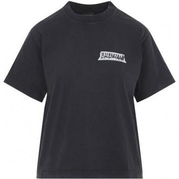 BALENCIAGA Damen Masking Tape Medium Fit T-Shirt 156799767 [P]