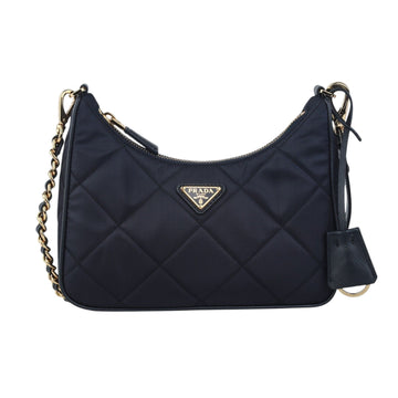 PRADA リイディション キルティング ナイロン ミニ ホーボーバッグ 37710K-4 160102297 [P]