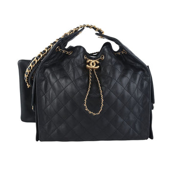 CHANEL Kaviar Schultertasche 25 Medium mit Goldkette 37710K-8 160103590 [P]