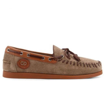 Valentino Palm Avenue Crust Leather Boat Shoes 145749956 [P]