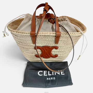 CELINE Teen Classic Panier Palmblatt & Kalbsleder Korbtasche Handtasche 160104472 [P]
