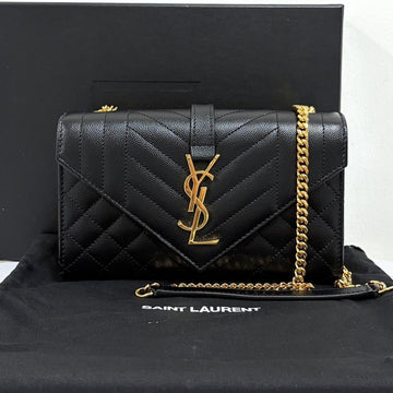 Saint Laurent Envelope Chain Shoulder Bag & Crossbody Bag Black (600195) 160105367 [P]