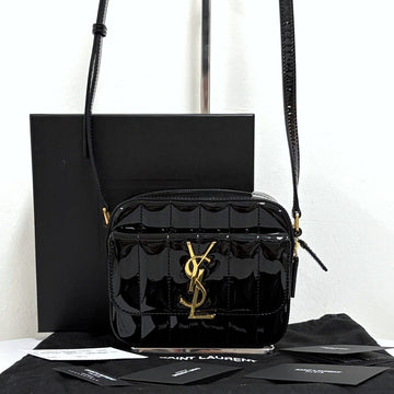 Saint Laurent Patent Vicky Toy Shoulder Bag & Crossbody Bag Black (554075) 160105417 [P]
