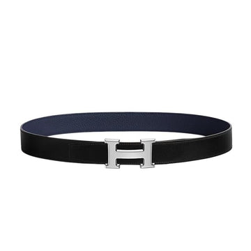 HERMES Reversibler Gürtel mit H-Schnalle 32mm in Schwarz Blau 160106348 [P]