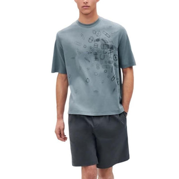 HERMES Herren Kurzarm T-Shirt Fragments Equestres H557910HA3KME 160106474 [P]