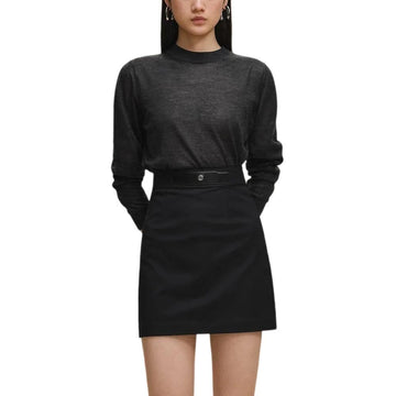 HERMES Doppelt dehnbare Damenrock Skirt Noir H5H0333DQ0236 160106549 [P]