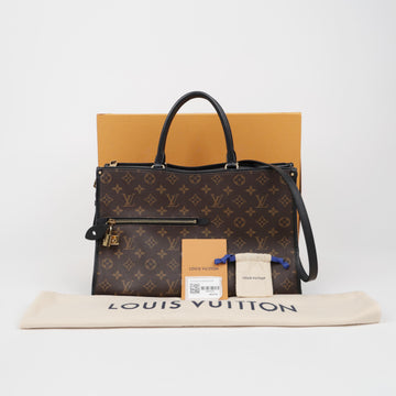 LOUIS VUITTON Monogram-Motiv Canvas Leder Tote und Schultertasche Größe MM Schwarz 159760366 [P]