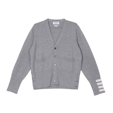 THOM BROWNE 斜線カフメリノウールカーディガングレー 159888045 [P]