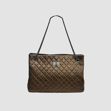 CHANEL 2.55 Quilted CC Chain Shoulder Bag Bronze 14th Generation 160106627 [P]