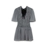 Ganni Women's Sheer Fluid Check Mini Smock Dress Black stamp: W0034-099 126807116 [P]