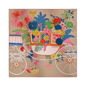 HERMES La Nature en Voyage Carré 90 Damen Seidenschal H004368S 03 160107165 [P]