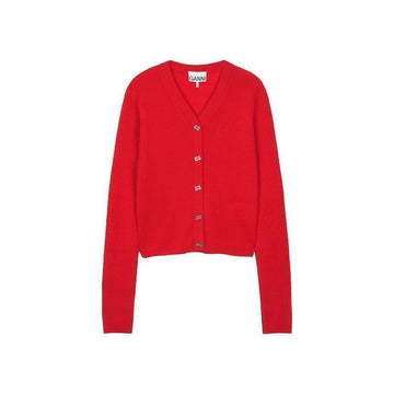 GANNI Damen Mini Lip Merino Cardigan Rot A1160012-06P 156904736 [P]
