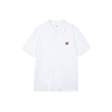 MAISON KITSUNE メンズ フォックス ヘッド レギュラー ポロ ホワイト PM00209KP0002-P100 154050587 [P]