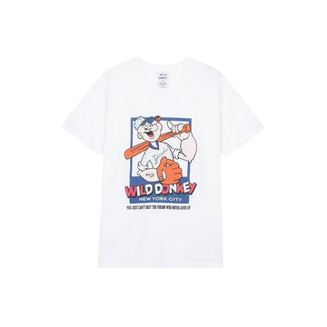 WILD DONKEY UNISEX NEVER GIVE UP T-SHIRT WHITE WDCOTS03-054 152890930 [P]