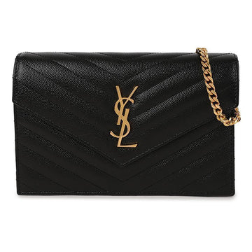 SAINT LAURENT Envelope Chain Wallet Shoulder Bag 857605-BOW01-1000 156973340 [P]