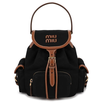 Miu Miu Canvas Leather Backpack 156973212 [P]