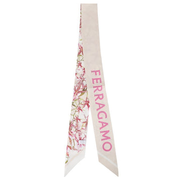 Salvatore Ferragamo Printed Silk Scarf 32-1242-004 LIGHT BALLET PINK+IVORY 789922 156973062 [P]
