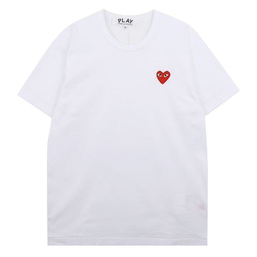 COMME DES GARCONS ミニレッドハートワッペンパッチラウンドネック半袖Tシャツ 156972995 [P]