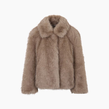 MaxMara Faux Fur Collar Honey Jacket 160107744 [P]